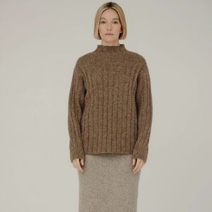 BARE Knitwear Demi Mock Neck in Rye